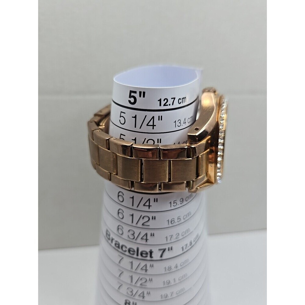 Fossil Riley ES2811 Women Rose Gold Crystal Multifunction Watch New Battery Sz-S - Picture 7 of 11